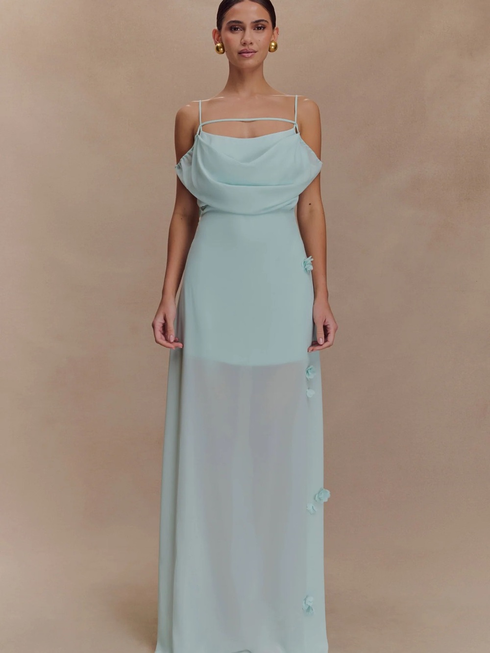 Meshki elegant Slip Maxi Dress in Light Mint. Size small, new with tags